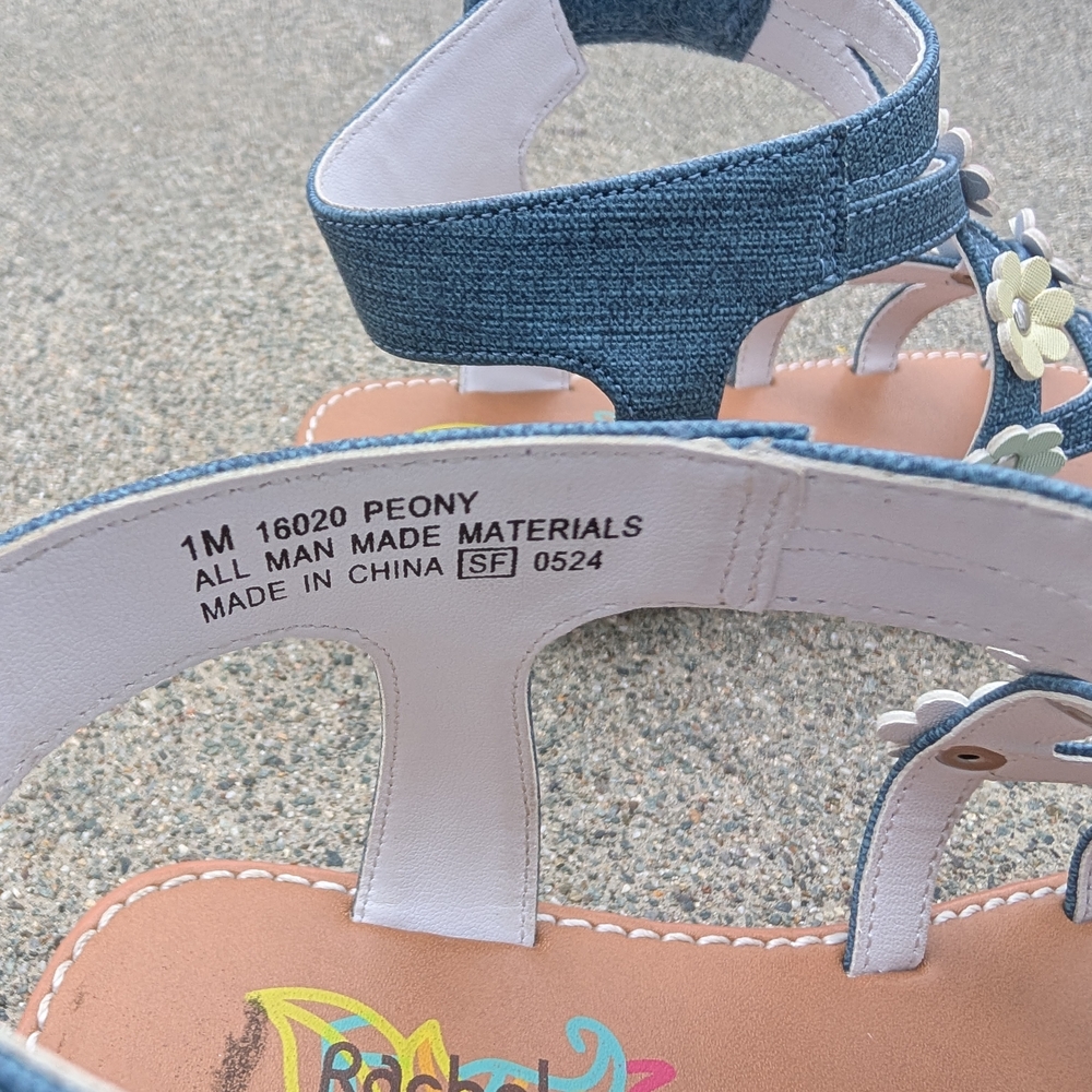 Rachel Shoes Blue and Pink Floral Sandals - Picture 3 of 5